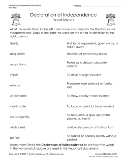 Declaration of Independence Word Match