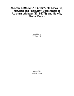 Descendants of Abraham LeMaster and Martha Kerrick
