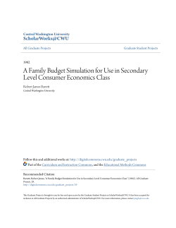A Family Budget Simulation for Use in Secondary Level Consumer