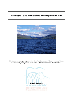 Honeoye Lake Watershed Plan