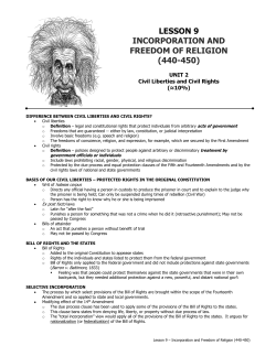 lesson 9 incorporation and freedom of religion (440-450)