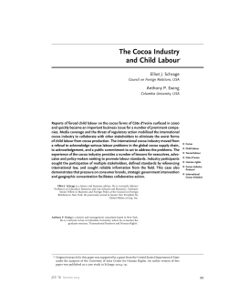 The Cocoa Industry and Child Labour
