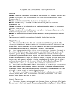 Mu Upsilon Zeta Coeducational Fraternity Constitution Preamble