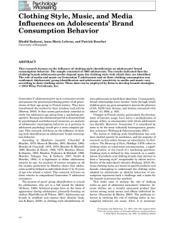 Clothing Style, Music, and Media Influences on Adolescents` Brand