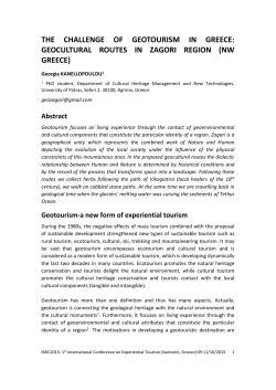 THE CHALLENGE OF GEOTOURISM IN GREECE: GEOCULTURAL