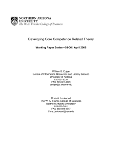 Developing Core Competence Related Theory