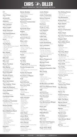 Chris Diller Cover Song List
