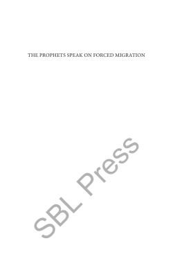 The ProPheTs sPeak on Forced MigraTion