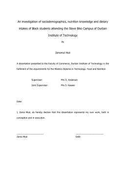 An investigation of sociodemographics, nutrition knowledge and