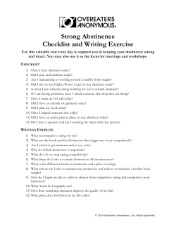 Strong Abstinence Checklist