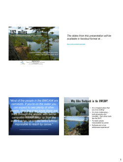 Hiking trails of the BWCAW - North Country Trail Association