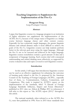 Teaching Linguistics to Supplement the Implementation of the Five Cs