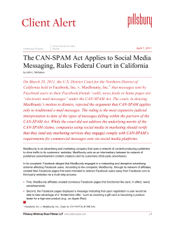 The CAN-SPAM Act Applies to Social Media