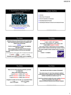 6/8/2016 1 7 Quantitative Composition of Compounds Chapter