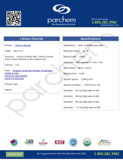 Lithium Chloride Specifications
