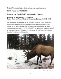 Wycliffe Corridor Grasslands Ecosystem Restoration