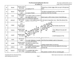 The Monumental Spelling Bee Word List for Grades 5
