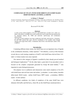 Acta Chim. Slov. 2001, 48, 445-452. 445 COMPLEXES OF TIN (IV