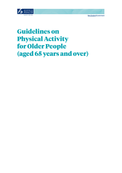 Guidelines on Physical Activity for Older People
