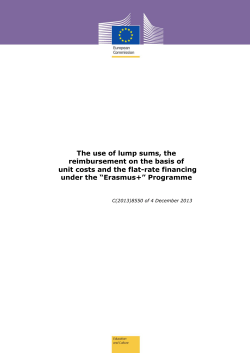 The use of lump sums, the reimbursement on the basis of unit costs