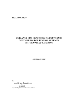 Bulletin 2002/3 Guidance for Reporting Accountants of Stakeholder