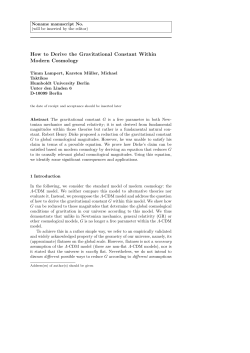 How to Derive the Gravitational Constant Within Modern Cosmology