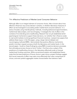 Alexander Genevsky Title: Affective Predictors of Market