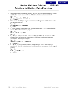 Solutions to Dilution, Extra Exercises