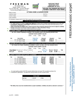 Carpet order form - Ottawa Home + Garden Show