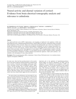 Neural activity and diurnal variation of cortisol