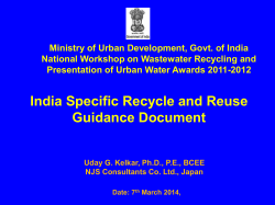 India Specific Recycle and Reuse Guidance Document