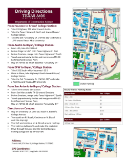 From Houston to Bryan/ College Station: From Austin to Bryan