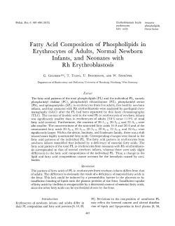 Fatty Acid Composition of Phospholipids in Erythrocytes of