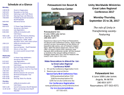 Schedule at a Glance Unity Worldwide Ministries Great Lakes