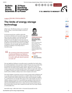 The limits of energy storage technology