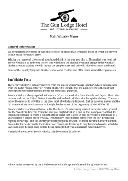 Malt Whisky Menu - Gun Lodge Hotel