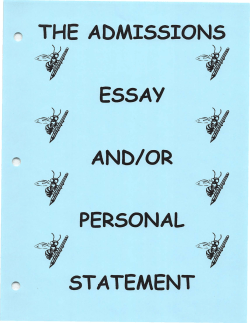 the admissions essay and/or personal statement