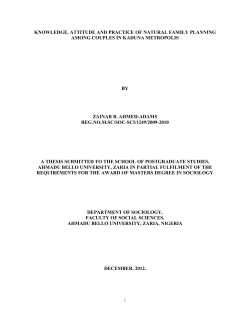 knowledge, attitude and practice of natural family planning among