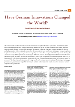 Have German Innovations Changed the World?