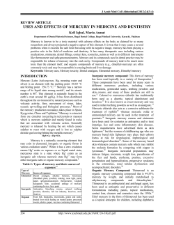 uses and effects of mercury in medicine and dentistry