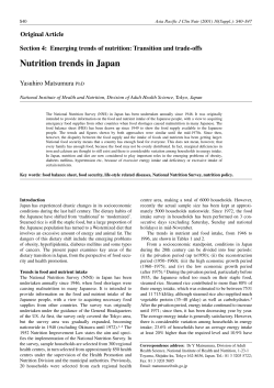 Nutrition trends in Japan - Asia Pacific Journal of Clinical Nutrition