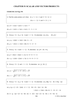 CHAPTER 51 SCALAR AND VECTOR PRODUCTS
