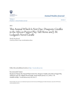 This Animal Which Is Not One: Diasporic Giraffes in the African