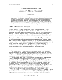 Passive Obedience and