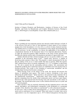 MOLECULAR SIMULATIONS OF WATER FREEZING: BRINE