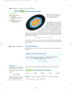 11.5 - The Binomial Theorem