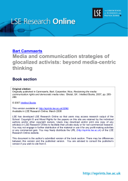 Media and communication strategies of glocalized activists: beyond
