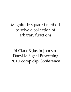 Al Clark: "Magnitude squared method to solve a collection of