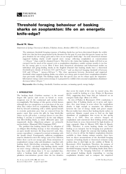 Threshold foraging behaviour of basking sharks on zooplankton: life