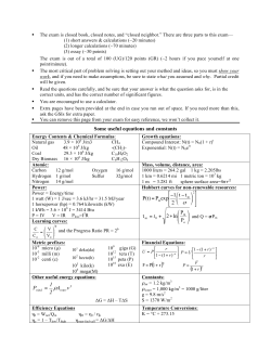 Some useful equations and constants